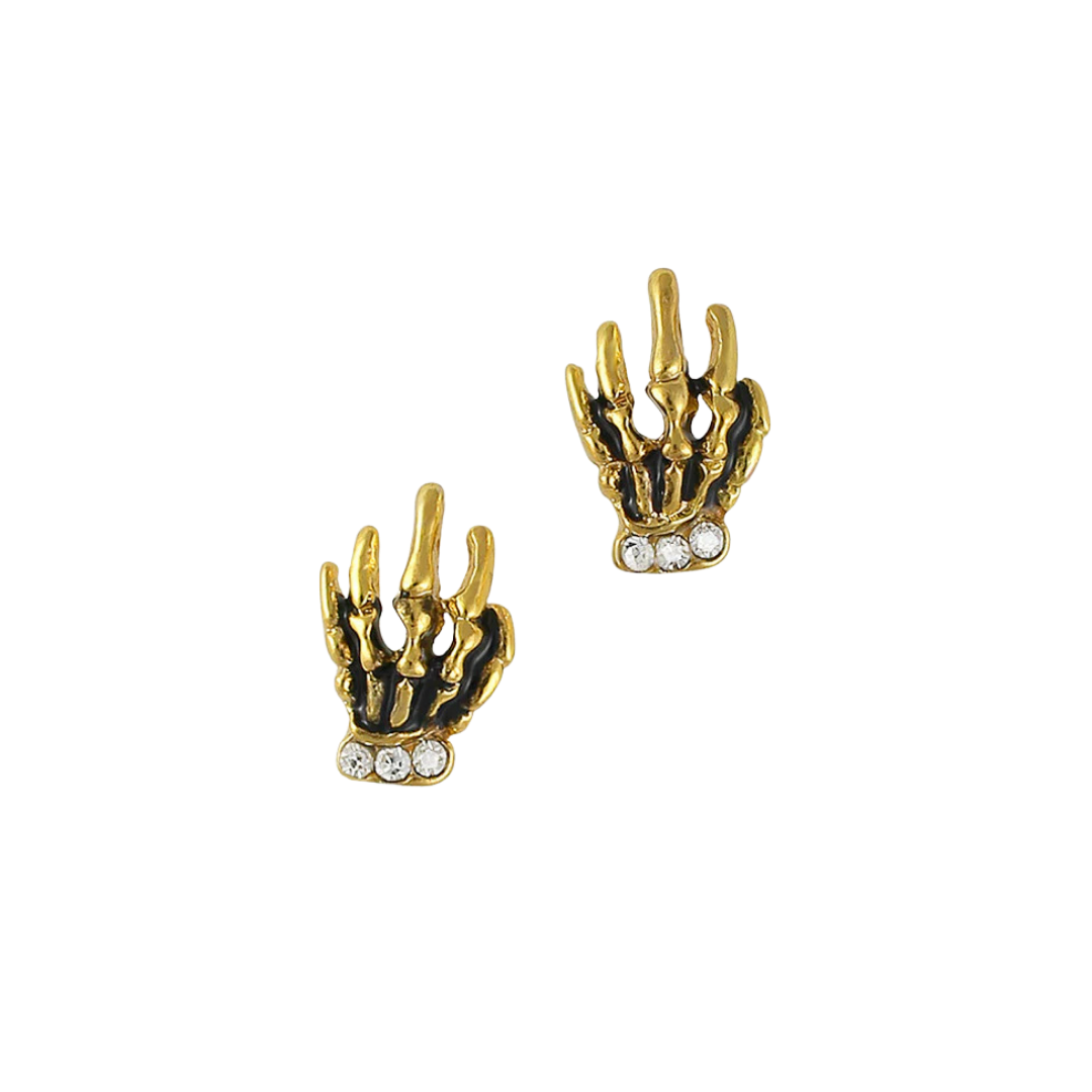Skull Hands Black Stones